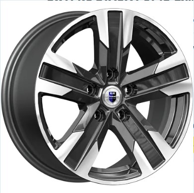 Диск Литой K&K мод.Висмут  16х7 PCD 5х114,3 ET35 DIA67.1  алмаз черный  